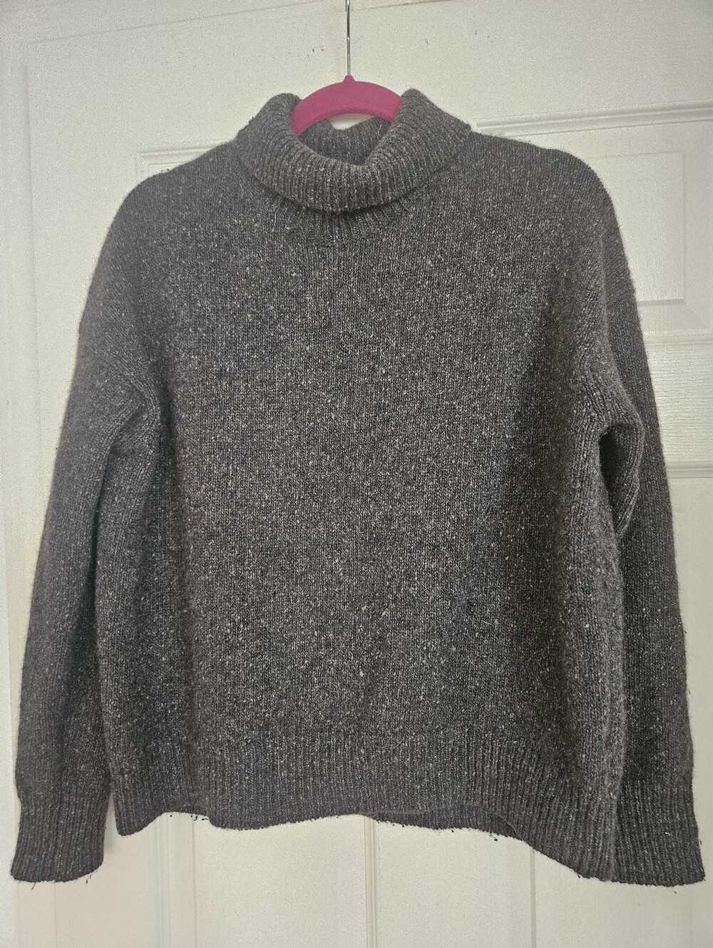 Vince Turtleneck Women's Sweater - Gray W Brown And Lighter Color Detail Sz XS